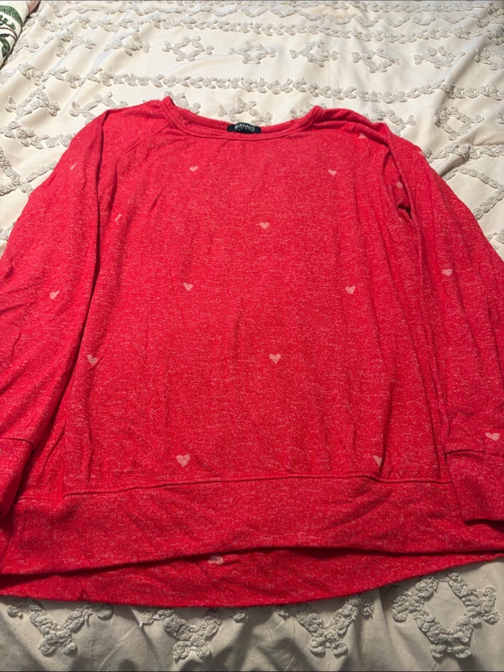 Buffalo David Bitton Red Heart-Print Pullover Sweatshirt